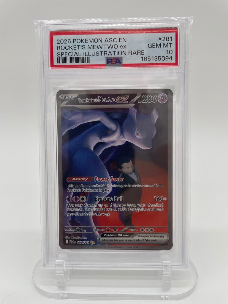2026 Pokemon ASC EN Team Rocket's Mewtwo EX special Illustration Rare #281 PSA 10