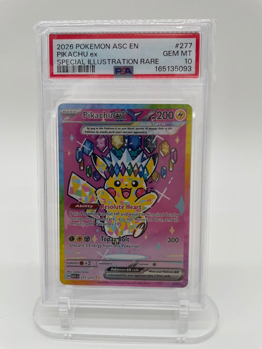 2026 Pokemon ASC EN Pikachu EX Special Illustration Rare #277 PSA 10