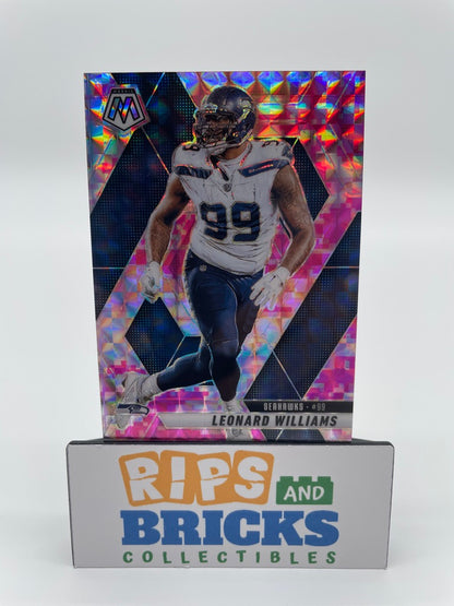 2025 Panini Prizm Mosaic Camo Pink Leonard Williams #61 Seattle Seahawks