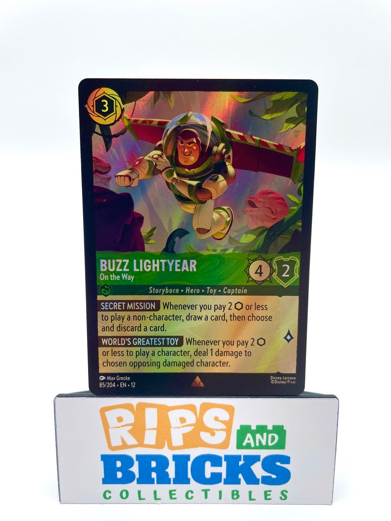 Lorcana Buzz Lightyear - On the Way - Wilds Unknown - Rare #85/204 Cold Foil