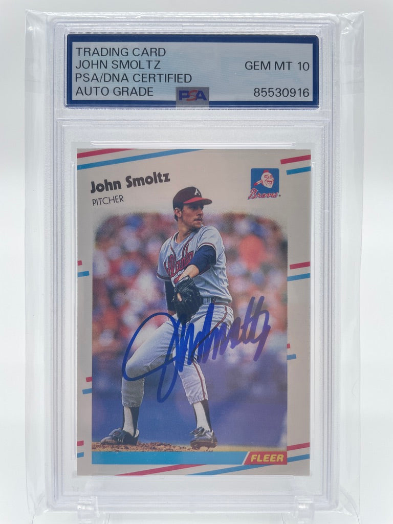 1988 Fleer John Smoltz Atlanta Braves Autographed #U-74 PSA/DNA Certified PSA GEM Mint 10