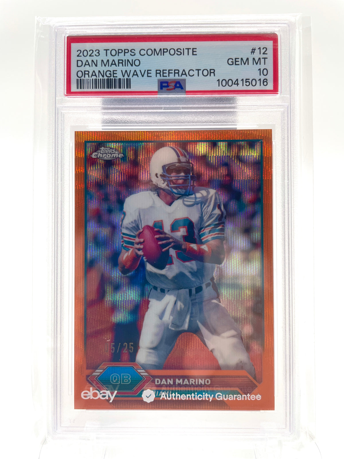 2023 Topps Composite Dan Marino Orange Wave Refractor 05/25 #12 PSA GEM MINT 10