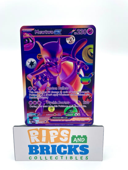 Mewtwo ex 30th Anniversary Pokémon Metal Gold Card Art/Display/Collectible