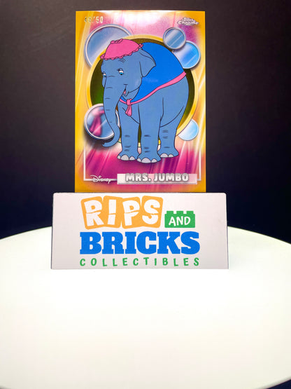 2026 Topps Chrome Disney Mrs. Jumbo Orange Refractor 40/50 #87