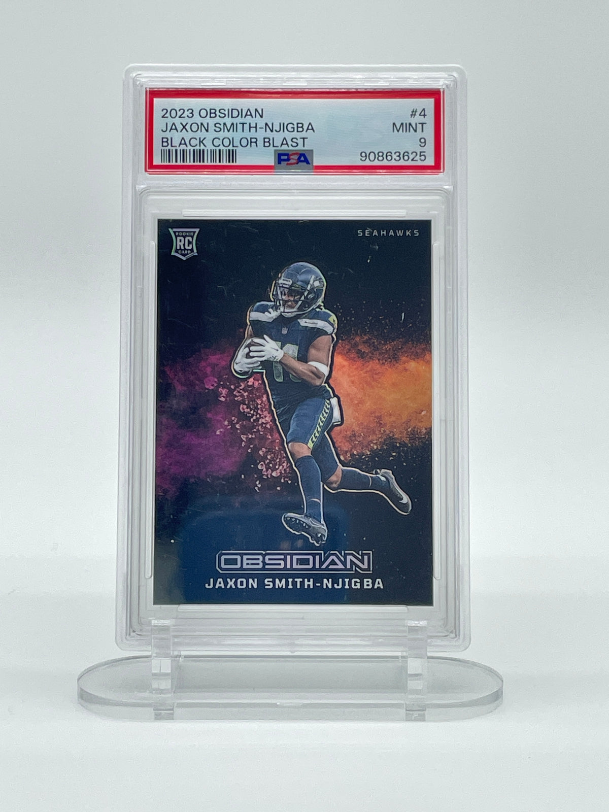 2023 Panini Obsidian Jaxon Smith-Njigba Black Color Blast RC #4 PSA 9