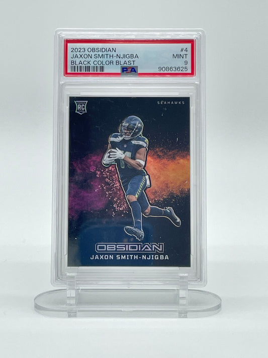 2023 Panini Obsidian Jaxon Smith-Njigba Black Color Blast RC #4 PSA 9