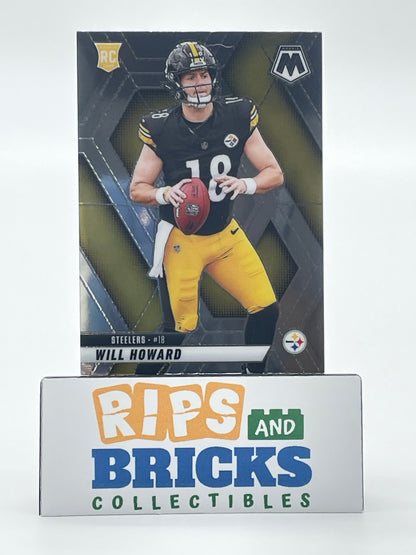 2025 Panini Mosaic Silver Prizm will Howard RC #318 Pittsburg Steelers