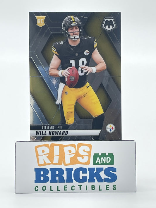 2025 Panini Mosaic Silver Prizm will Howard RC #318 Pittsburg Steelers