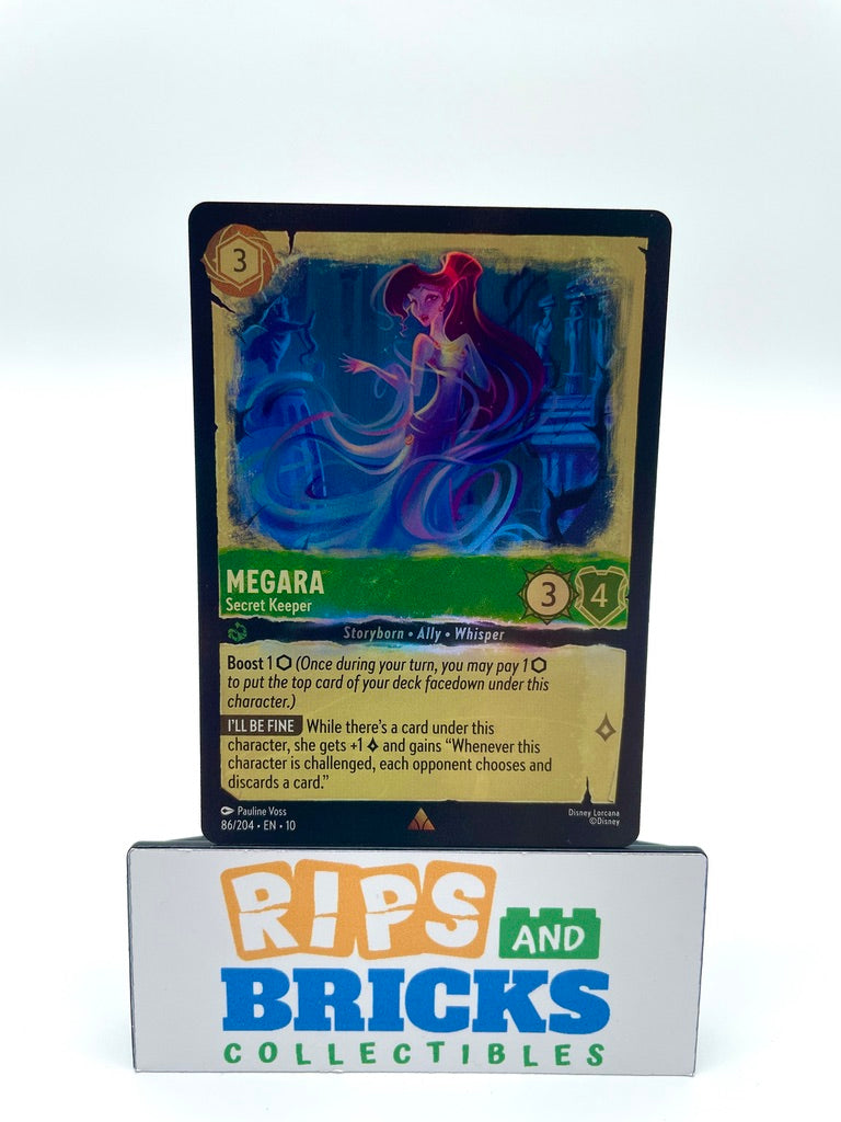Lorcana Megara - Secret Keeper - Whispers In the Well - Rare #86/204 Cold Foil