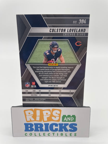 2025 Panini Mosiac Prizm Green Colston Loveland RC #304 Chicago Bears