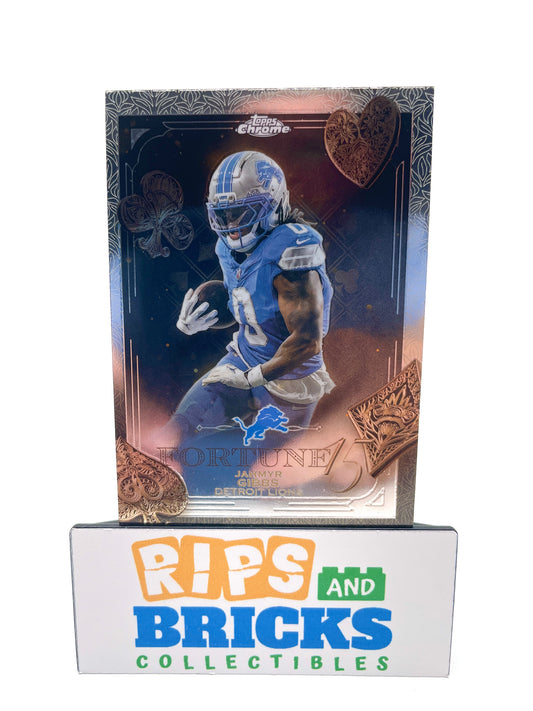 2025 Topps Chrome Fortune 15 Refractor Jahmyr Gibbs #F15-12 Detroit Lions