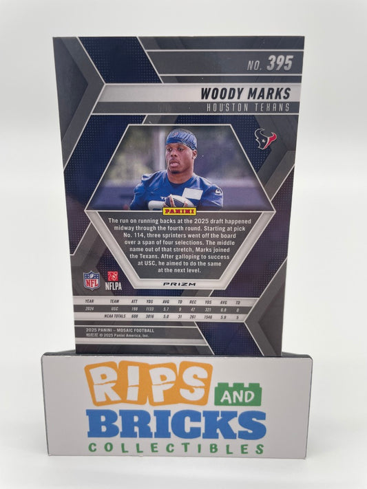 2025 Panini Mosaic Prizm - Woody Marks Camo Pink RC #395 Texans
