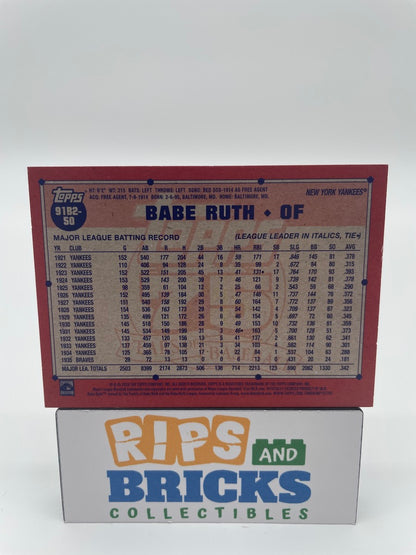 2026 Topps 75 Years of Baseball Babe Ruth "OF" New York Yankees #91B2-50