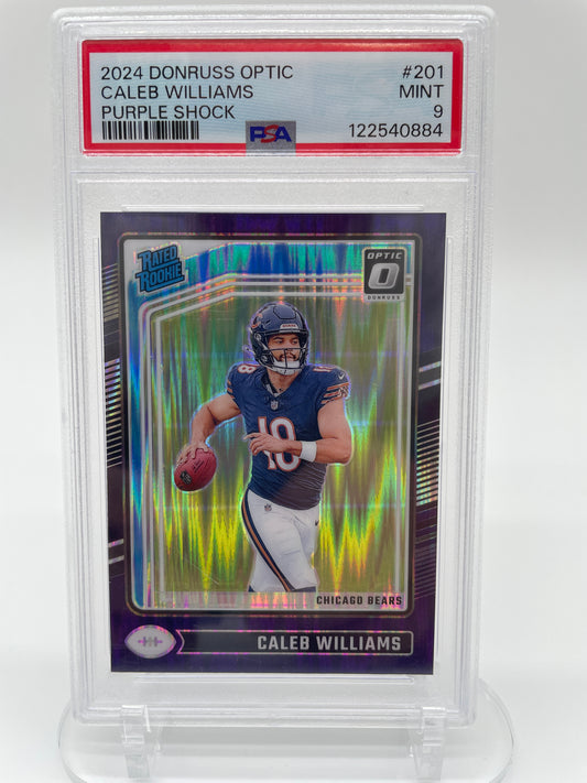 2024 Panini Donruss Optic Caleb Williams Rated Rookie Purple Shock #201