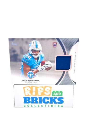 2026 Topps Flagship  Nick Singleton NFL Rookies Material Card #RMC-NS Tennessee Titans