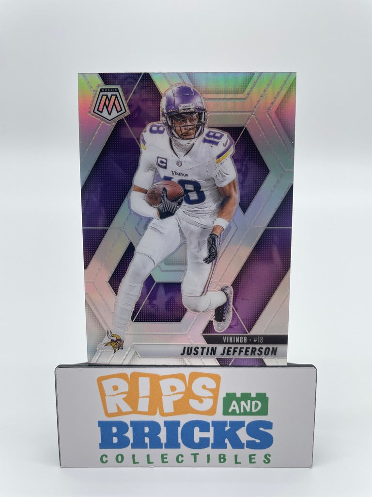 2025 Panini Mosaic Silver Prizm Justin Jefferson #19 Minnesota Vikings