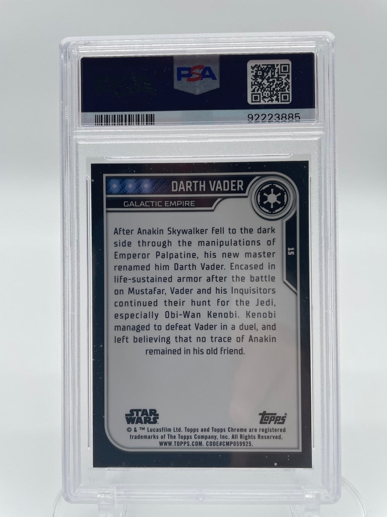 2023 Topps Chrome Star Wars Darth Vader Galactic Empire #15 PSA 10 GEM Mint