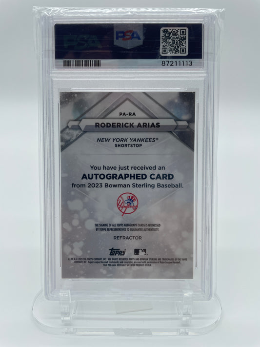 2023 Bowman Sterling Roderick Arias Prospect Auto-Refractor 10/150 #PARA PSA 10