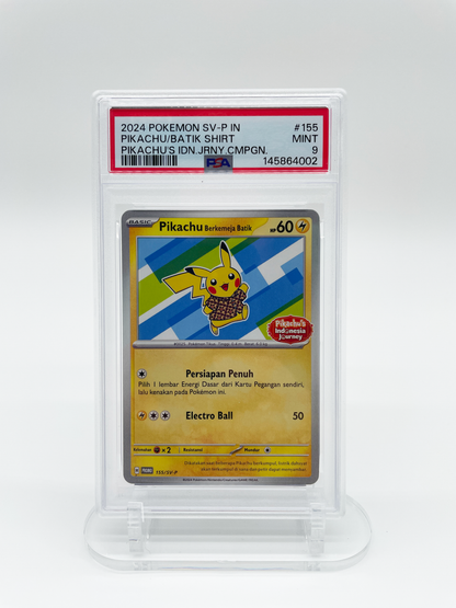 Pokemon Pikachu Batik Shirt Indonesia Journey #155 PSA 9