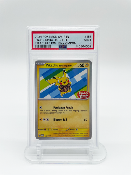 Pokemon Pikachu Batik Shirt Indonesia Journey #155 PSA 9