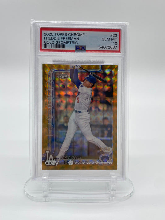 2025 Topps Chrome Freddie Freeman Gold Geometric 01/50 #23 PSA 10